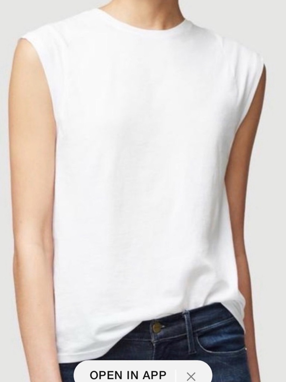 Frame Denim White Sleeveless Muscle Tee